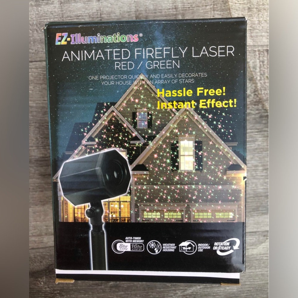 New EZ Illuminations Multi-color LED Projector Lights Animated Firefly Laser